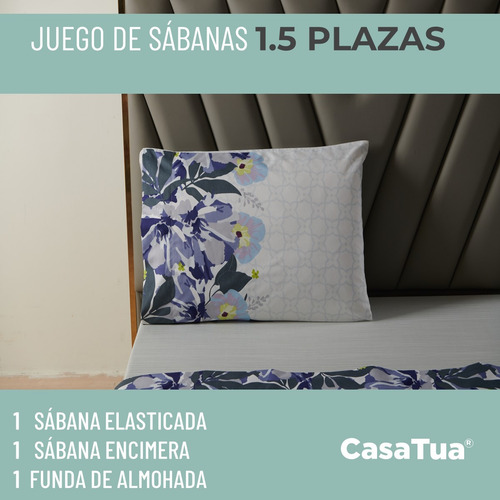 Juego Sabanas Estampadas Ultra Suave +funda Almohada Casatua