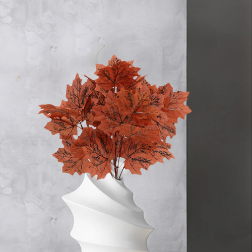 Simulación De Hojas De Arce Rojo Para Decoración De Patio In