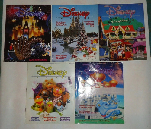 Lote 5 Revistas Vintage Disney News Made In Usa