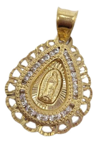 Medalla En Oro Amarillo De 10k Tipo Gota Virgen De Guadalupe