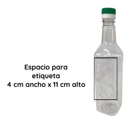 Imagen 3 de 10 de Envases Para Aceite 500 Cc Pet Cristal Cuadrado X 288 Un.