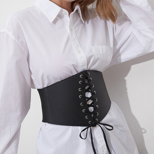 Cinturón De Corsé Con Corbata Ancha Para Mujer