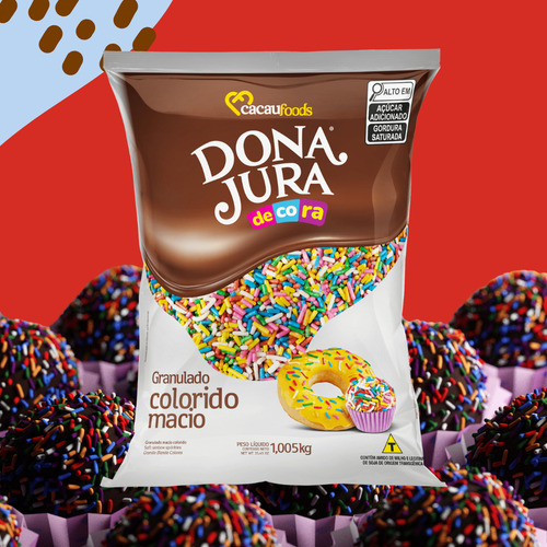 Granulado Macio Confeito Colorido Doces Bolos 1kg