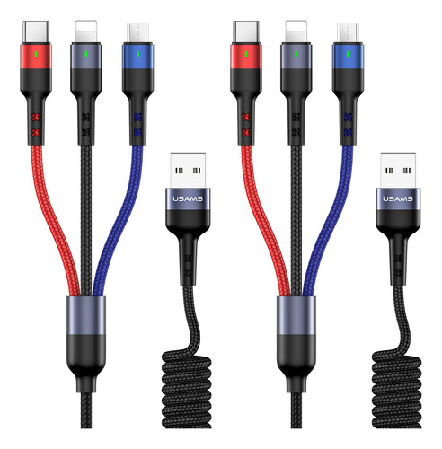 Cable De Carga Mltiple Usams Nylon Trenzado (4ft) Usb Cable