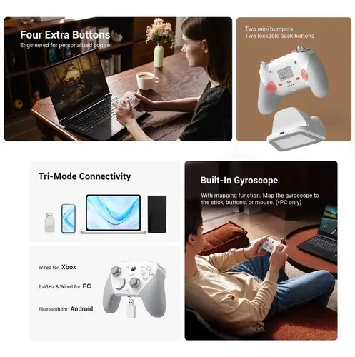 Controlador Inalámbrico Trimodo Gamesir G7 Pro Blanco | Cuotas sin
