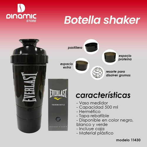 Imagen 4 de 7 de Botella Vaso Everlast Deportiva Shaker Batidos Licuados