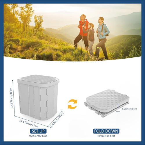 Inodoro Portátil Hapoon Xl Para Adultos Tapa Gris Camping