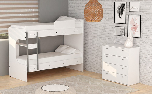 Imagen 2 de 4 de Cama Cucheta Milenial Superpuesta Marinera Doble Kromo-s