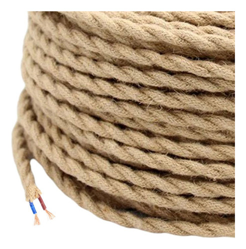 Cable Eléctrico Trenzado Cuerda De Cáñamo 5m Decoración