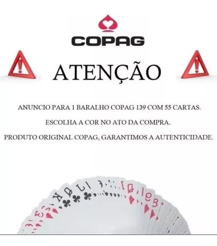Kit 2 Jogo Baralho Profissional Copag 139 Original 55 Cartas