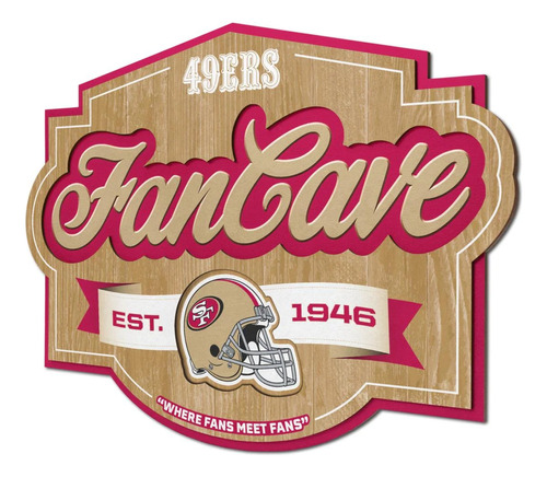 Letrero Madera Fan Cave 3d Sign 49ers