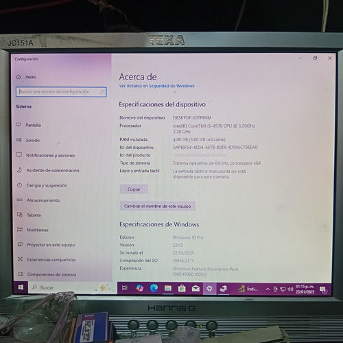 Cpu Lenovo M93 Core I5-4570 Ram 8gb Disco 500 Gb (Usado)