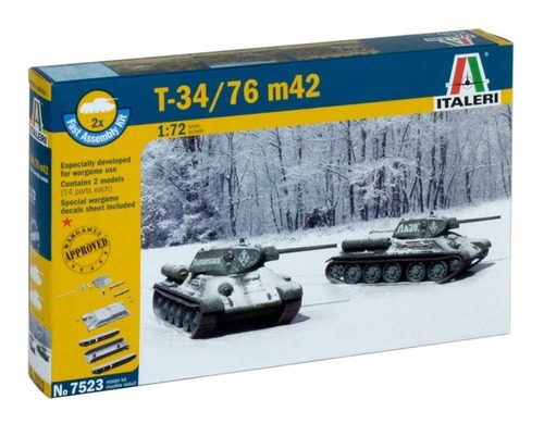T34/76 M42 Fast Assembly By Italeri # 7523  1/72
