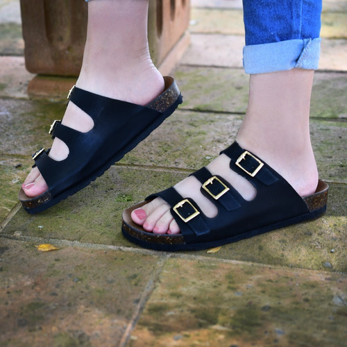 Imagen 4 de 6 de Sandalia Dama Huarache Mujer Chanclas Cafe Comoda Estilo