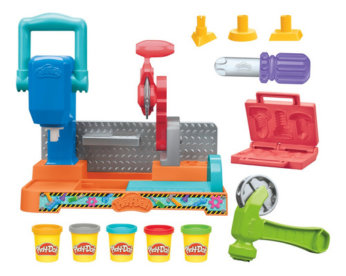 Set De Masas Play Doh De Banco De Herramientas +3 Años Multicolor