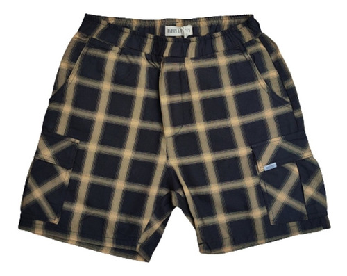 Bermuda Unisex Harvey Willy's Check Raw Algodon Y Viscosa