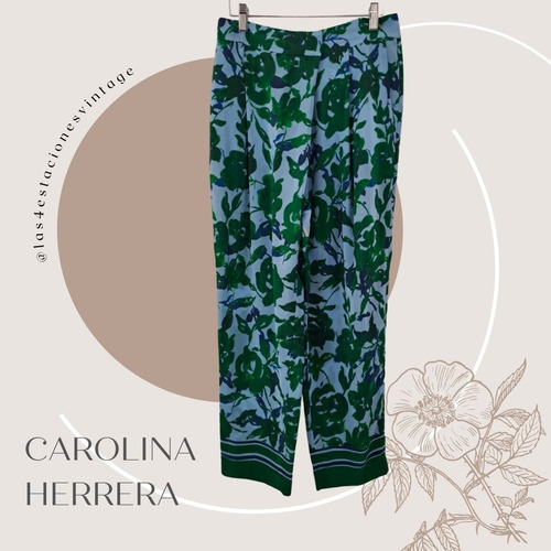 Pantalón Estampado De Verano Importado. Carolina Herrera
