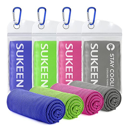 [4 Pack Cooling Towel (40 X12 ),ice Towel,soft Breathab...