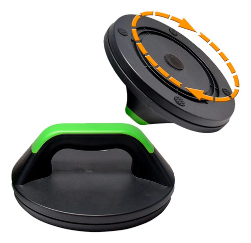 Barras Push Up 360º Rotacion Giratorio Flexionesparalelas Df Color Negro Con Verde