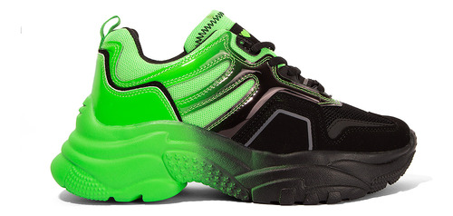 Zapatillas 47 Street Glover Negro Verde Mujer