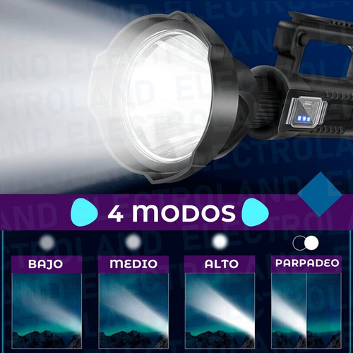 Imagen 6 de 10 de Reflector Busca Huella Recargable Led Usb + Trípode Camping