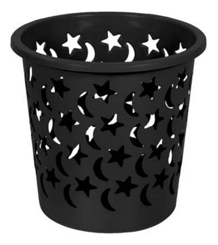 Bote De Basura Chico Diseño Stars 3 Colores 2 Piezas Negro