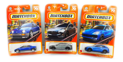 Matchbox Paquete De 3 Carritos Autos Deportivos De Ciudad