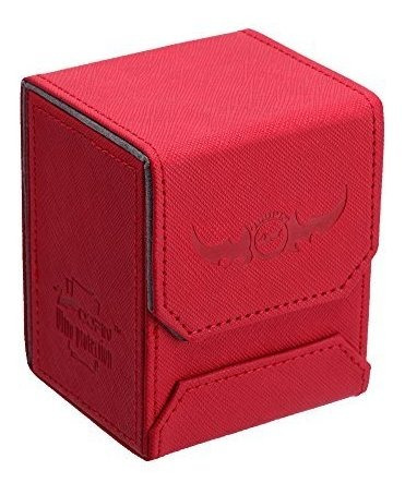 Caja De Mazo De Cuero Zoopin - Rojo Para Cartas Coleccionabl