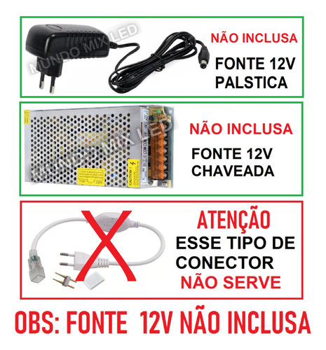 50 Metros Inteiro Mangueira Fita Led Neon 12v Flexível Roxo