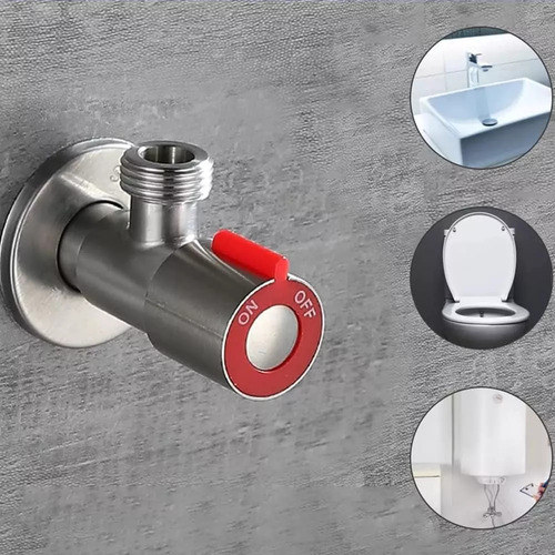 Llave De Paso Angular Roja 1/2 - 5 Unidades
