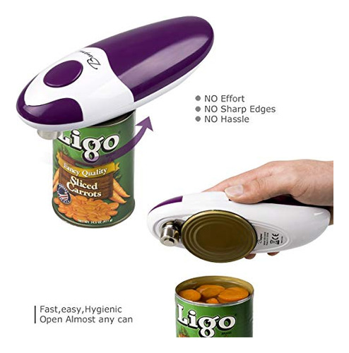 Abrelatas Automatico Para Cocina Seguro Sin Cordon Purple
