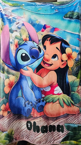 Frazada Comoda Y Super Linda Lilo Y Stich 1,60x1,10cm Lilo Y Stich Blanco