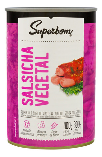 Salsicha Vegetal Superbom Lata 300g