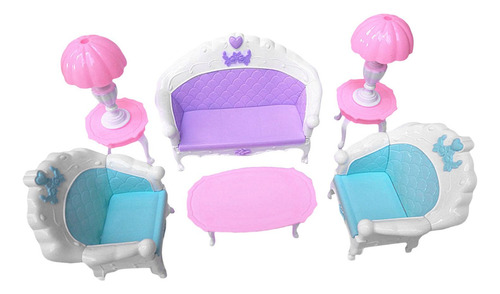 Dollhouse Living Room Miniature Sofa, Table, Doll House