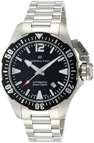 Hamilton Khaki Navy Frogman Automatico Esfera Negra Reloj Pa