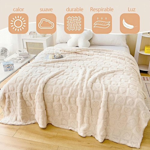 Manta De Felpa Extragrande, Suave Y Gruesa 200*180cm Gris