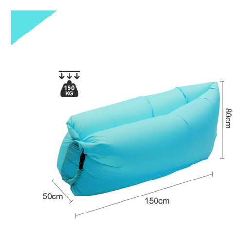 Sofá Inflável Cama De Ar Praia Acampamento Saco De Dormir Cor Verde