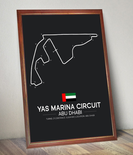 Poster Fórmula 1 Circuito Gran Premio Abu Dhabi Cuadro