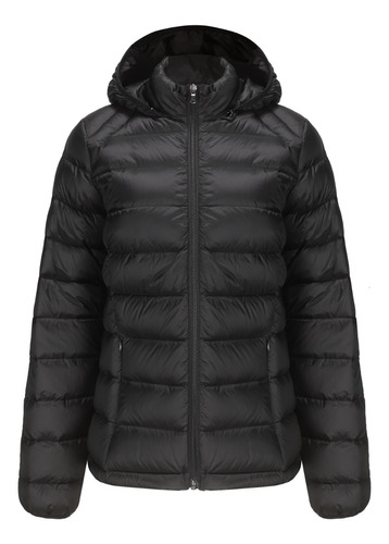 Campera De Pluma Mujer Negra Ligero Original