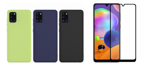 Pelicula 3d+ Capa Silicone Compatível Com Samsung Galaxy A31