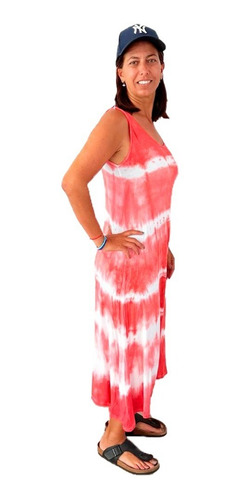 Imagen 2 de 7 de Vestido Batik Largo Azul