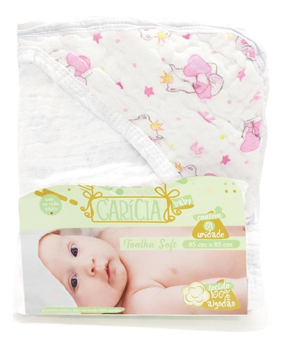 Toalha Soft Fralda C/ Capuz Sortida Menina + Brinde Com Nf