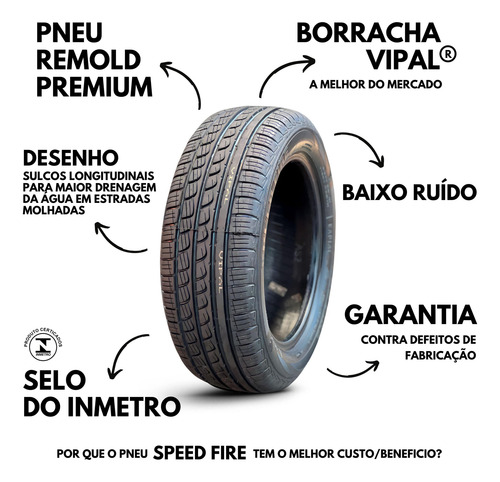 Kit 2 Pneus 185/60r15 Speedfire Vipal Remold Garantia