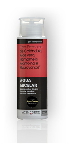 Agua Micelar 220ml Kosmaderm - mL a $118