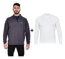 Comprar Buzo Hombre Polar Abrigo +  Camisetas Termicas Hombre Frio