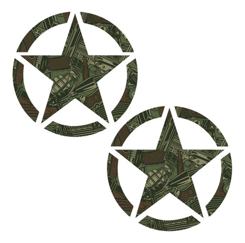 Sticker Estrellas Militares P/ Costados Army Star Pack Sa18