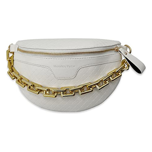 Thick Chain Mujer Fanny Pack Piel Plana Bolso De Cintura De