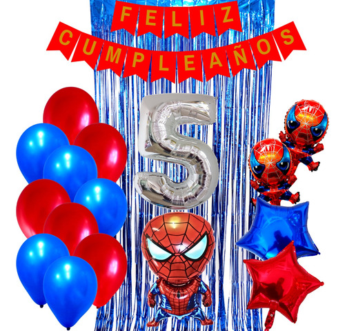 Combo Kit Deco Fiesta Globos Hombre Araña 9