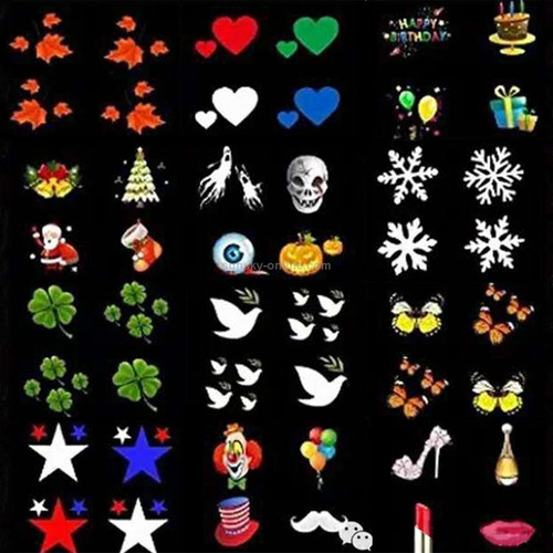 Proyector Figuras Navidad, Halloween, Cumpleaños 12 Tarjetas