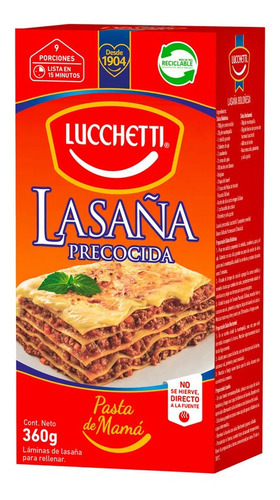 Lasaña Precoc Lucchetti 360gr (5uni)super